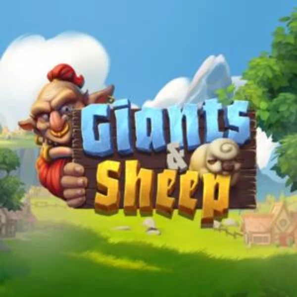 Giants and Sheep slot logo by Relax Gaming at Luckygem Casino